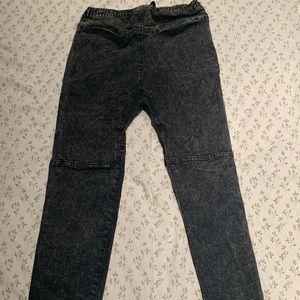 Black jeans with white